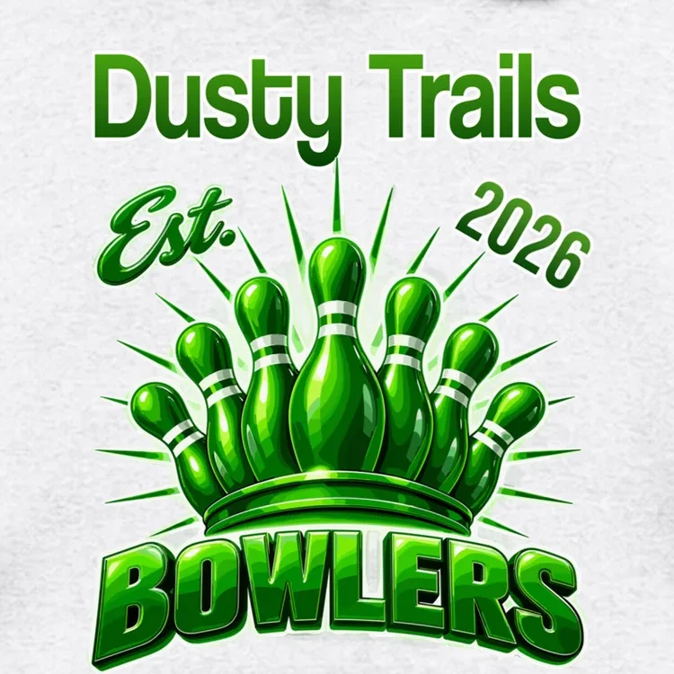 Bowling Club – Classic Sports Custom Team Name & Year Men's Hoodie - Front - Close-up