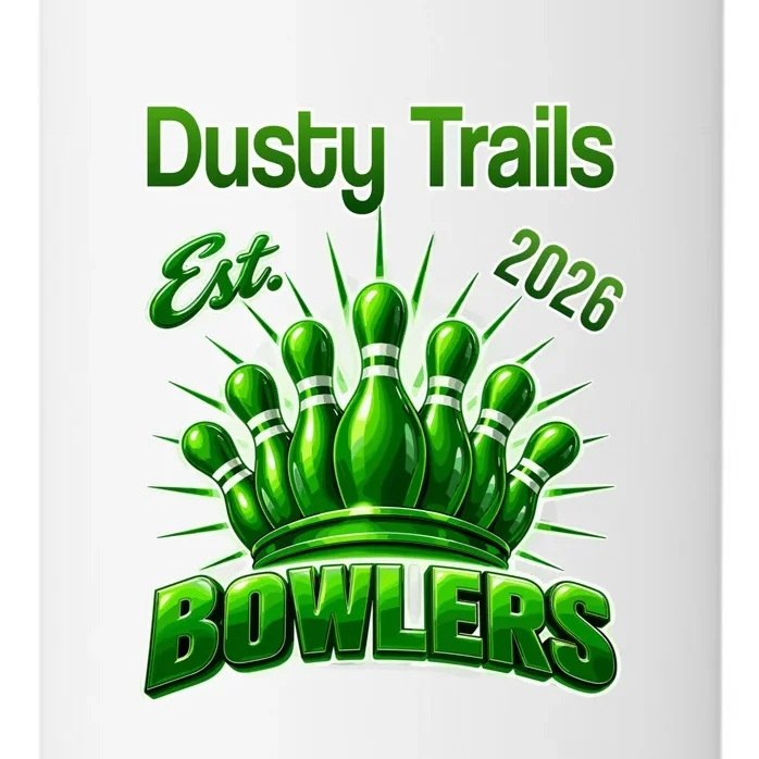 Bowling Club – Classic Sports Custom Team Name & Year 24oz Water Bottle - Front - Close-up