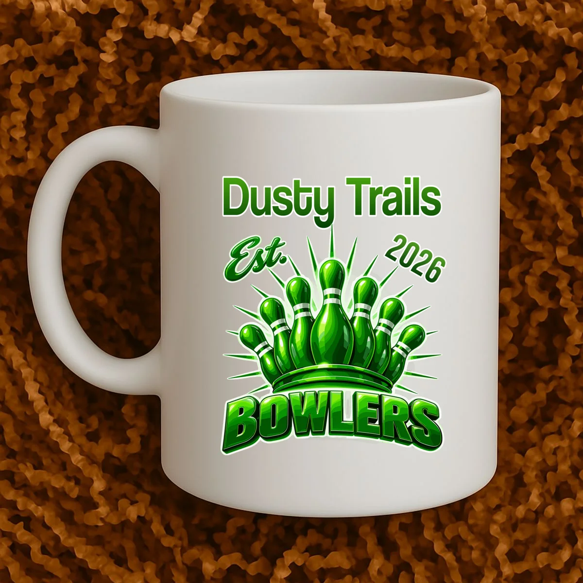 Bowling Club – Classic Sports Custom Team Name & Year Mug - Front 1