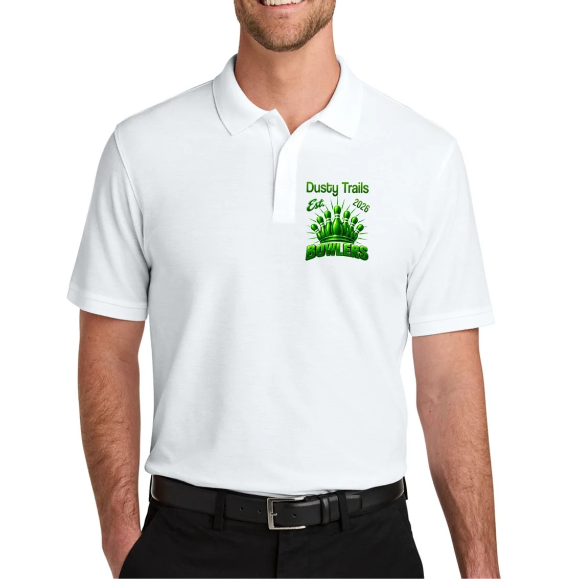 Bowling Club – Classic Sports Custom Team Name & Year Men's Polo - Front 1