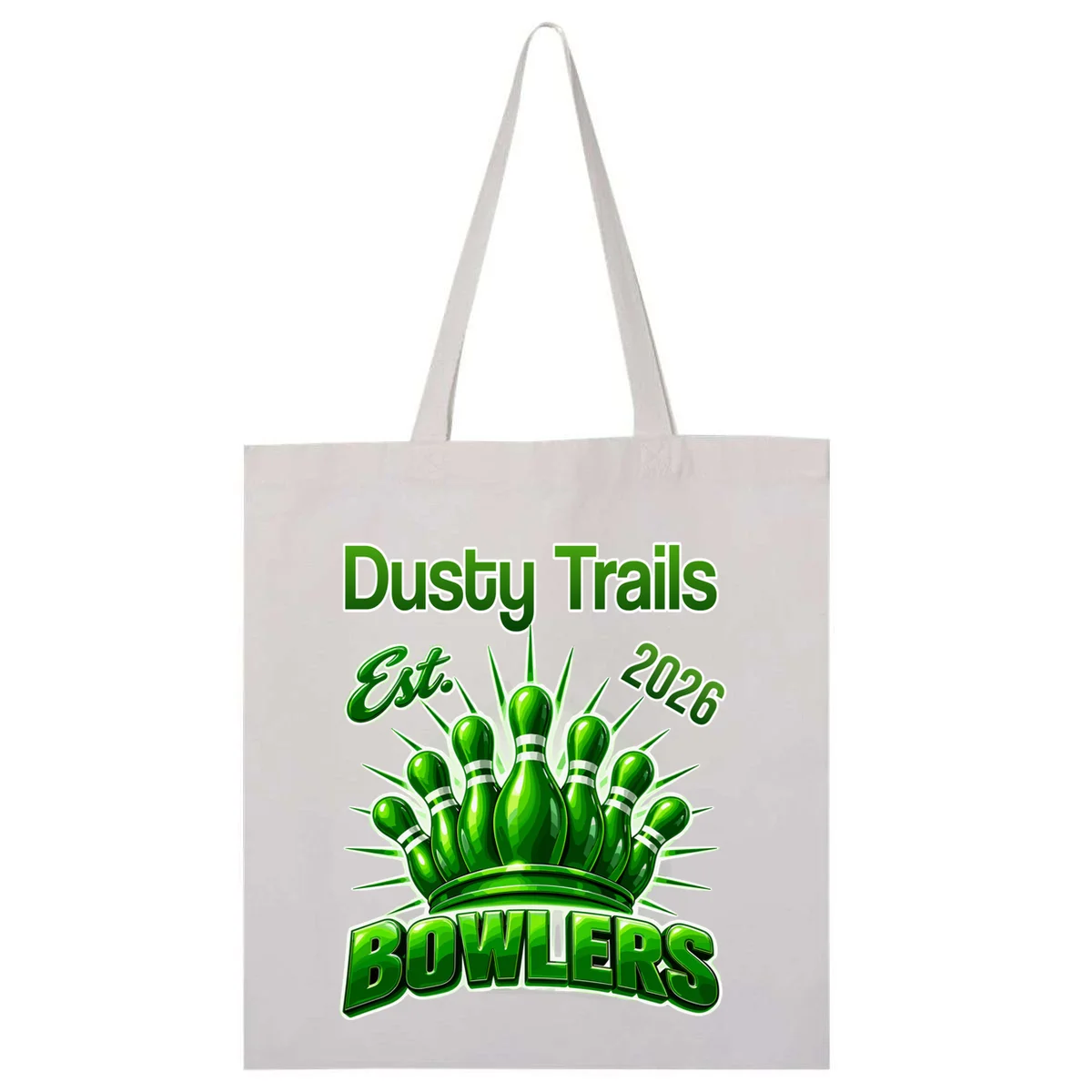 Bowling Club – Classic Sports Custom Team Name & Year Tote Bag - Front