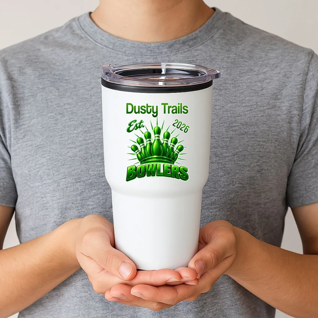 Bowling Club – Classic Sports Custom Team Name & Year 20oz Tumbler - Front 1