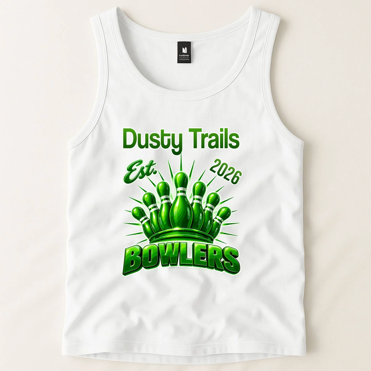 Bowling Club – Classic Sports Custom Team Name & Year Men's Tank Top - Front 1