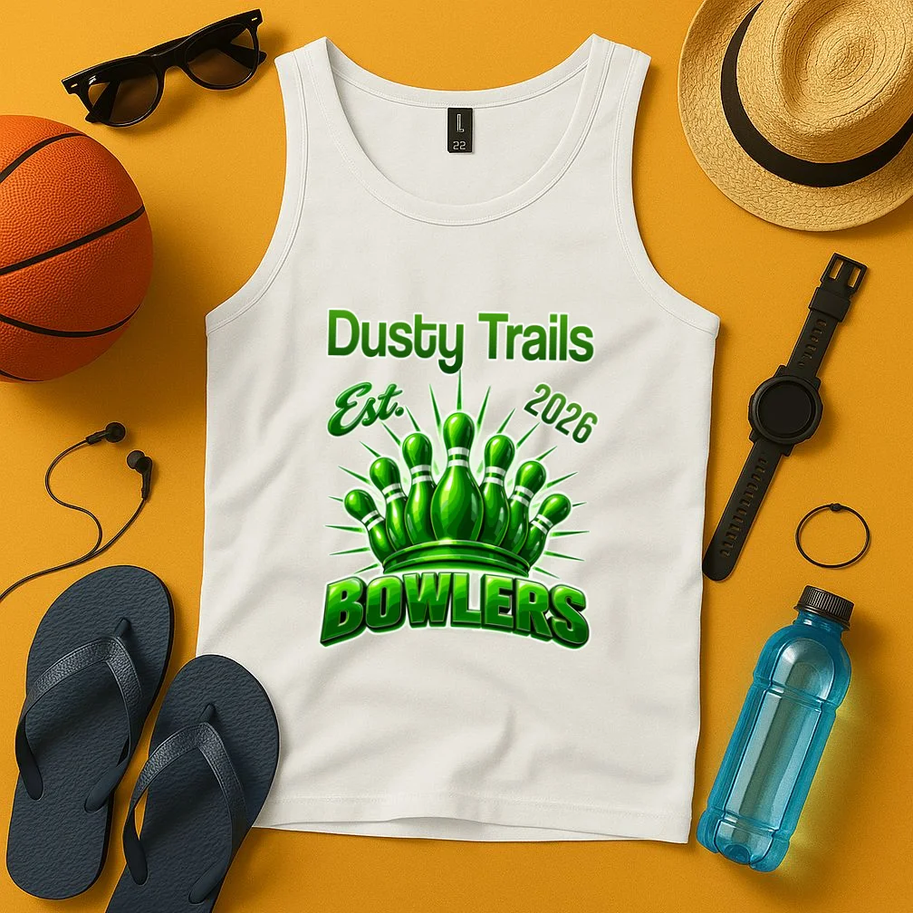 Bowling Club – Classic Sports Custom Team Name & Year Men's Tank Top - Front 3