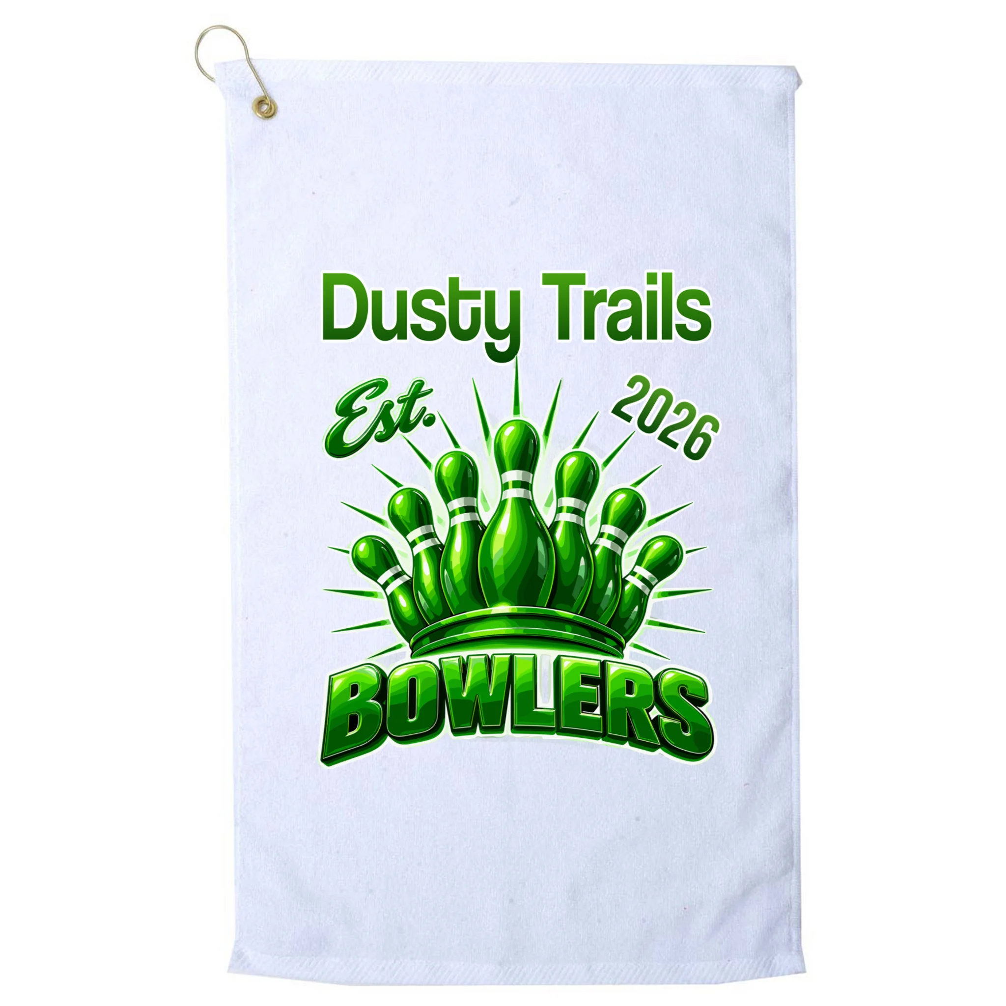 Bowling Club – Classic Sports Custom Team Name & Year Golf Towel - Front