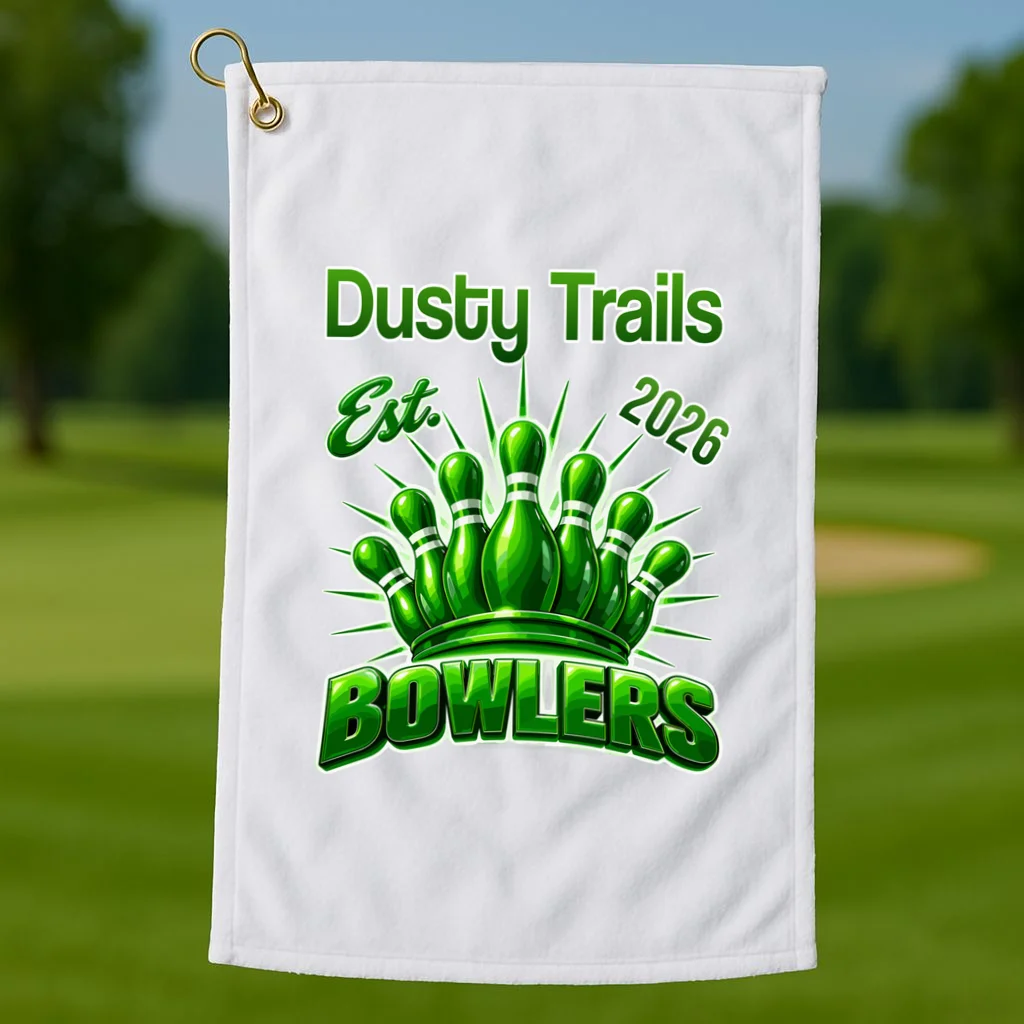Bowling Club – Classic Sports Custom Team Name & Year Golf Towel - Front 1