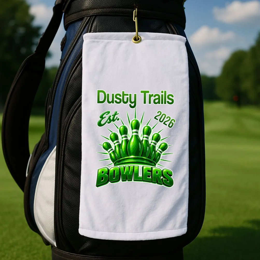 Bowling Club – Classic Sports Custom Team Name & Year Golf Towel - Front 2
