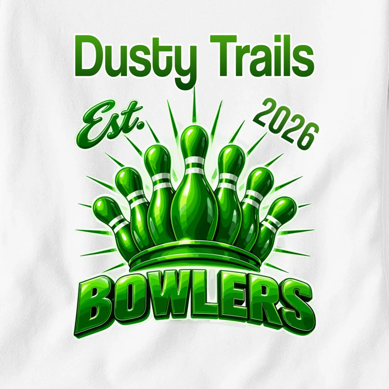Bowling Club – Classic Sports Custom Team Name & Year Women's T-Shirt - Front - Close-up