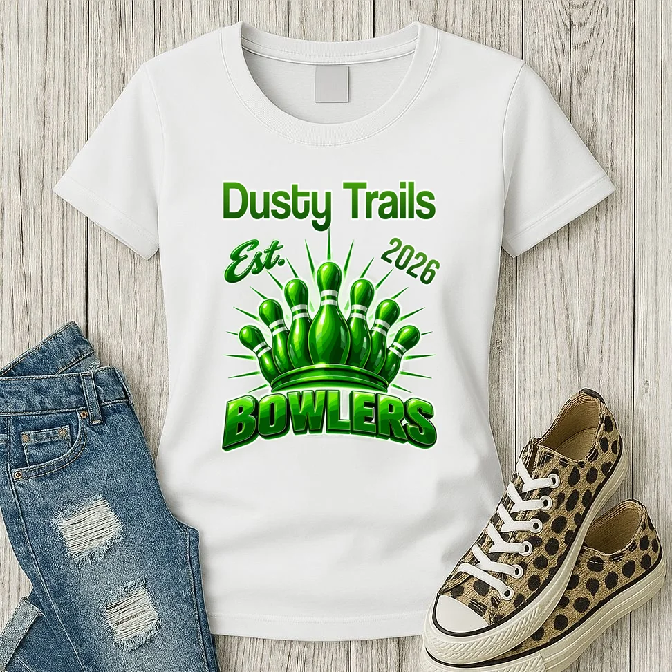 Bowling Club – Classic Sports Custom Team Name & Year Women's T-Shirt - Front 2