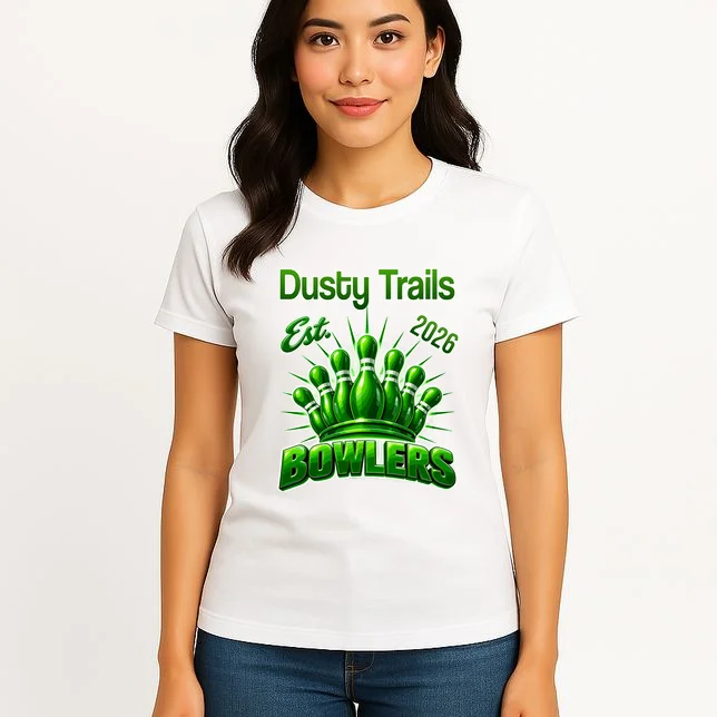 Bowling Club – Classic Sports Custom Team Name & Year Women's T-Shirt - Front 3