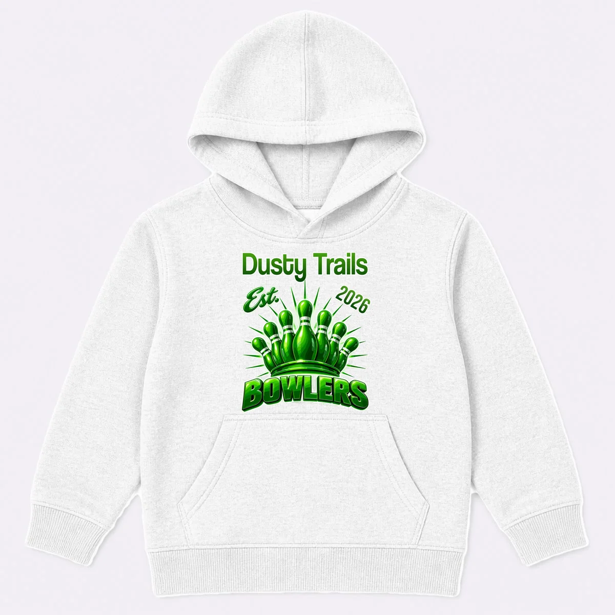 Bowling Club – Classic Sports Custom Team Name & Year Kids Hoodie - Front