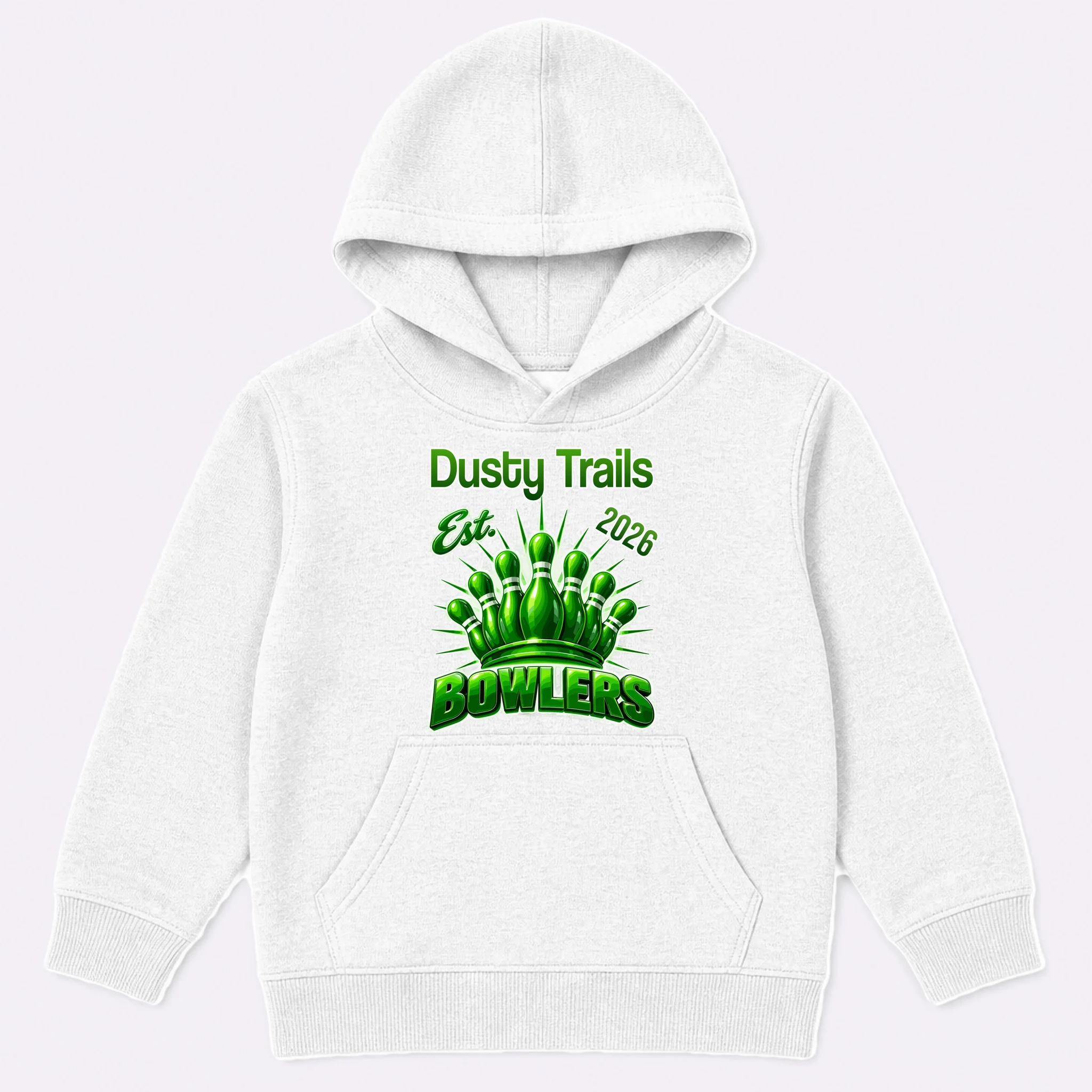 Bowling Club – Classic Sports Custom Team Name & Year Kids Hoodie - Front