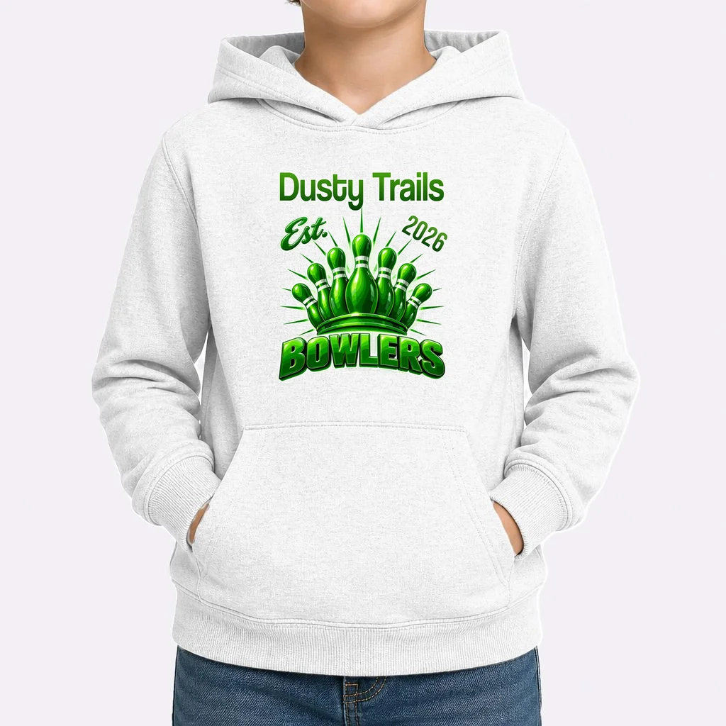 Bowling Club – Classic Sports Custom Team Name & Year Kids Hoodie - Front 1