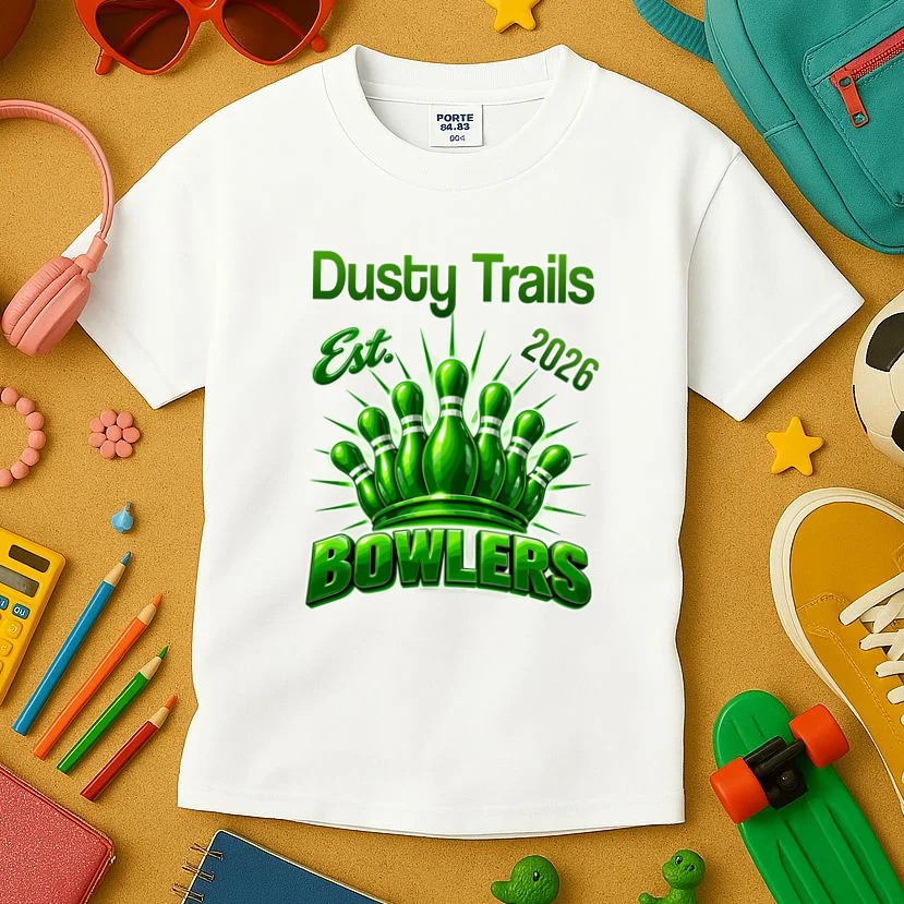 Bowling Club – Classic Sports Custom Team Name & Year Kids T-Shirt - Front 2