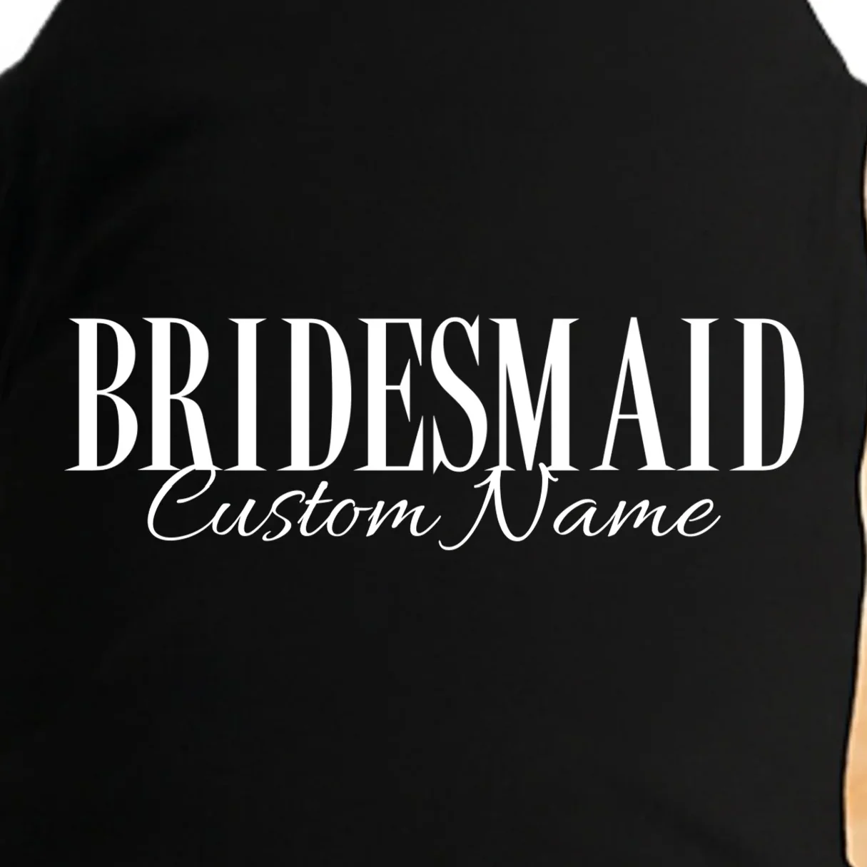 Bridesmaid Custom Name Personalized Bachelorette Doggie Tank - Front - Close-up