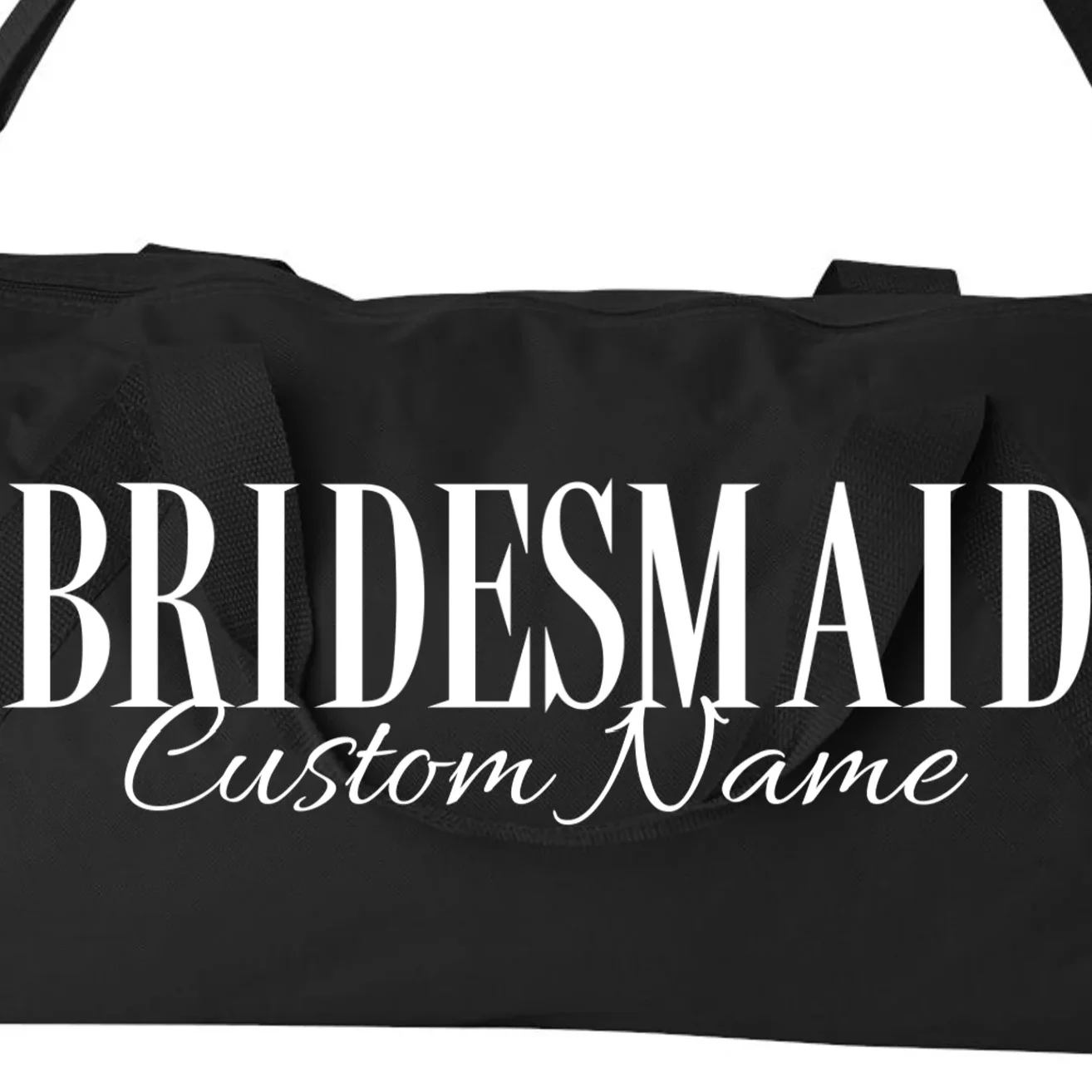 Bridesmaid Custom Name Personalized Bachelorette Duffel Bag - Front - Close-up