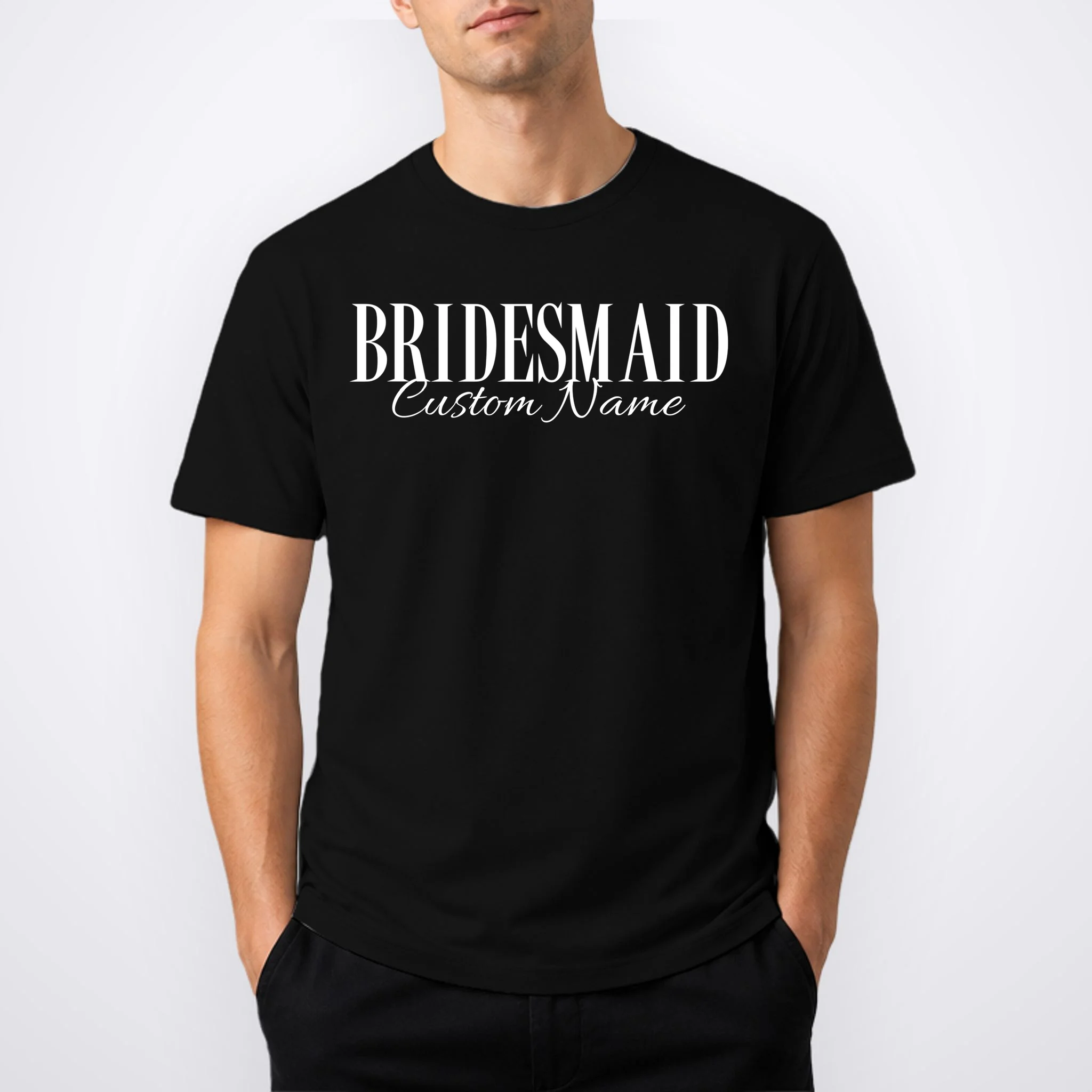 Bridesmaid Custom Name Personalized Bachelorette Men's T-Shirt - Front 1