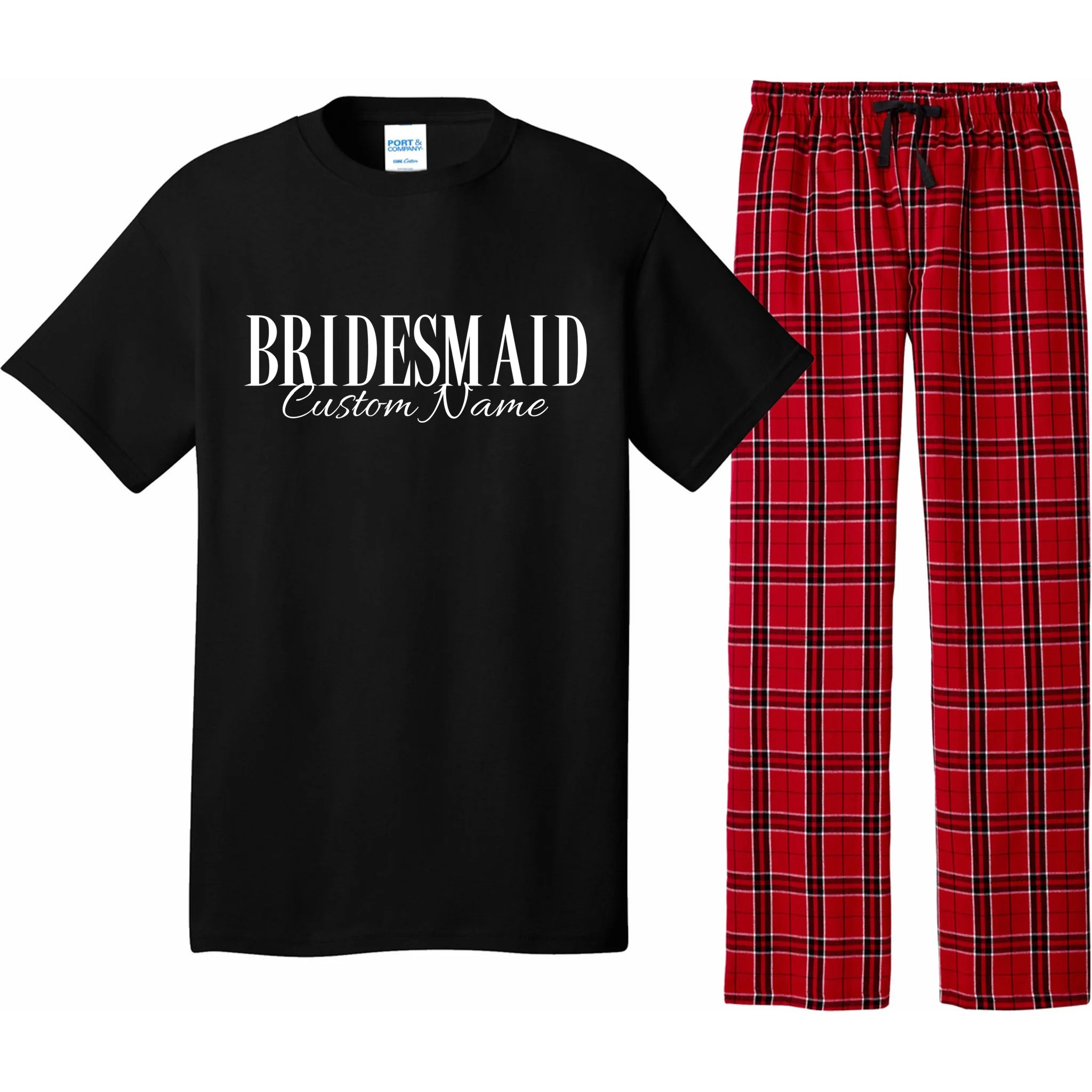 Bridesmaid Custom Name Personalized Bachelorette Men's Pajamas - Front