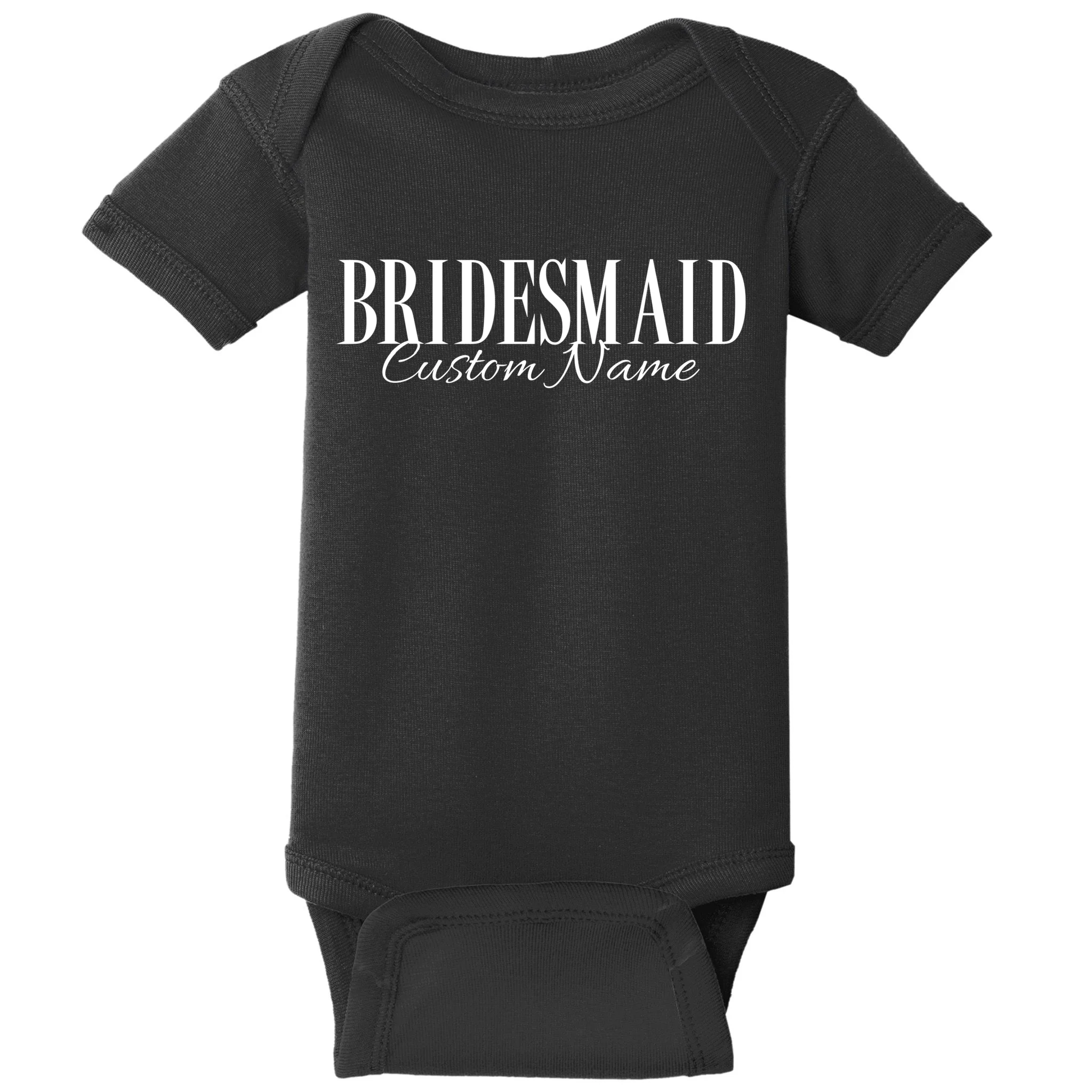 Bridesmaid Custom Name Personalized Bachelorette Baby Bodysuit - Front