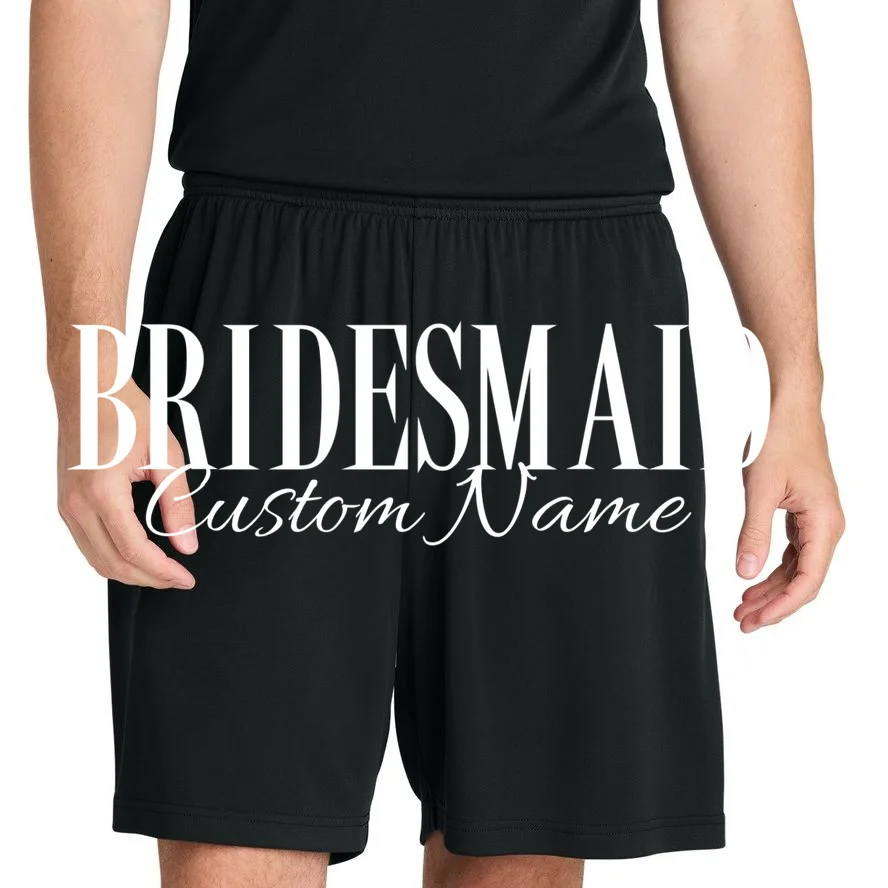 Bridesmaid Custom Name Personalized Bachelorette Men's Shorts - Front 1