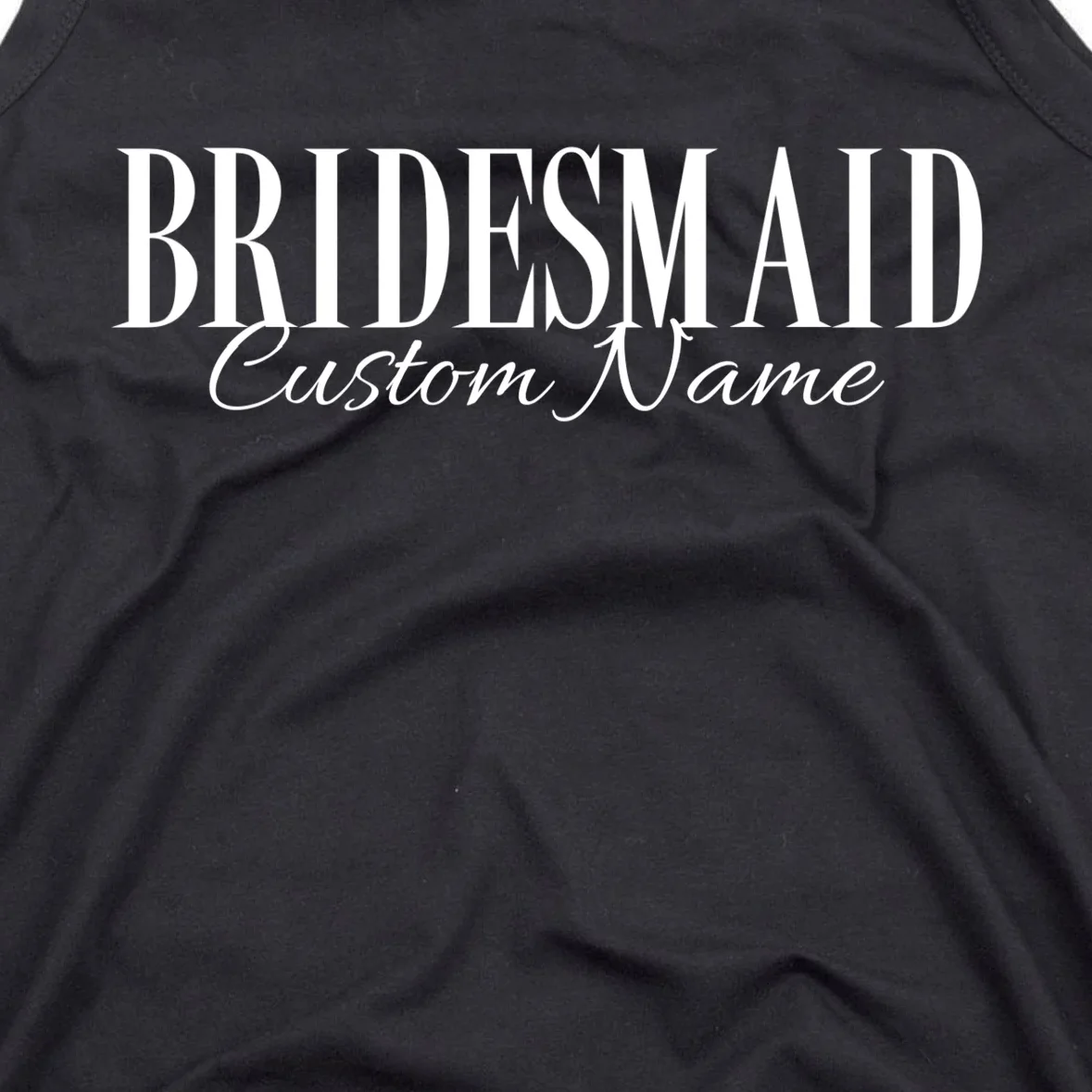 Bridesmaid Custom Name Personalized Bachelorette Men's Tank Top - Front - Close-up