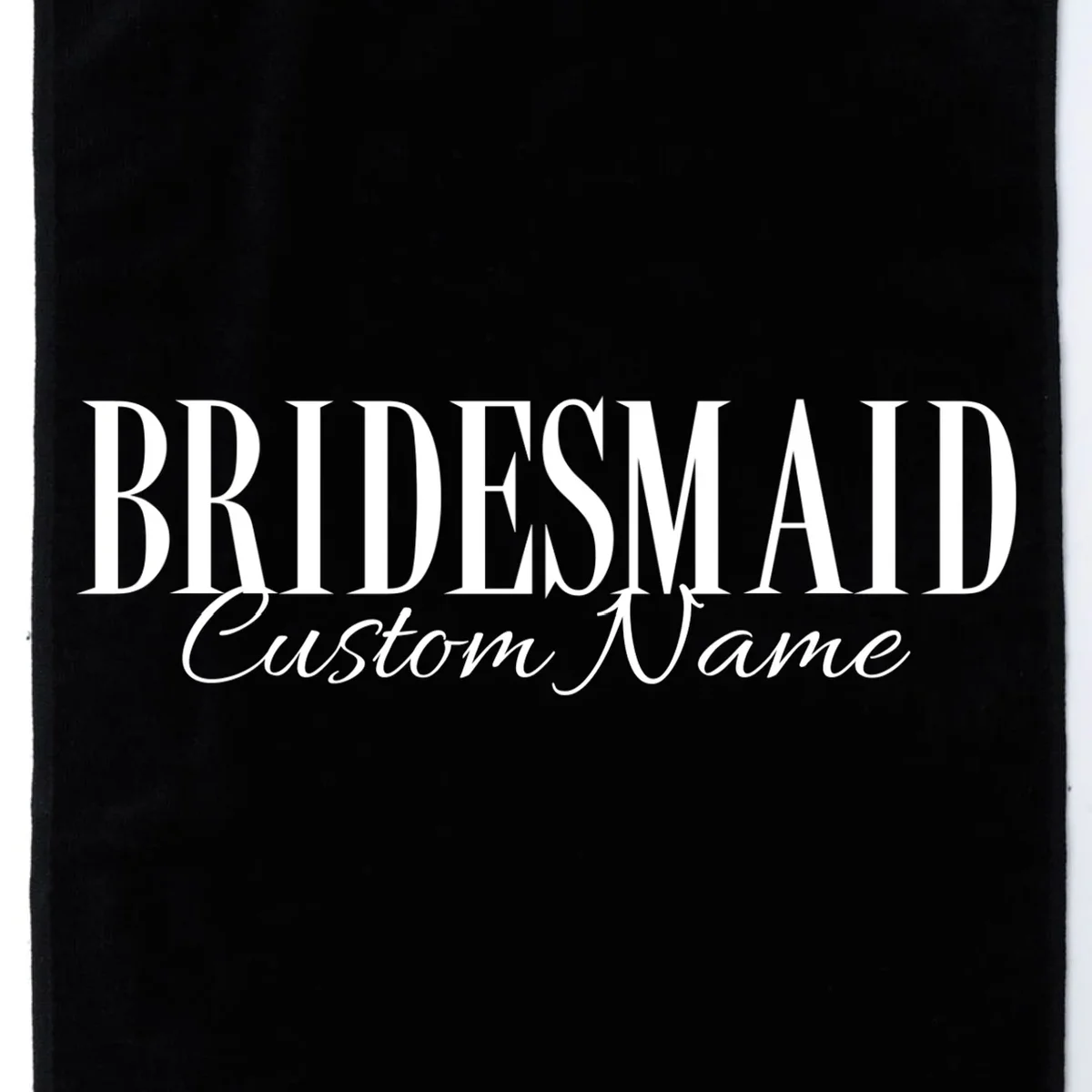 Bridesmaid Custom Name Personalized Bachelorette Golf Towel - Front - Close-up