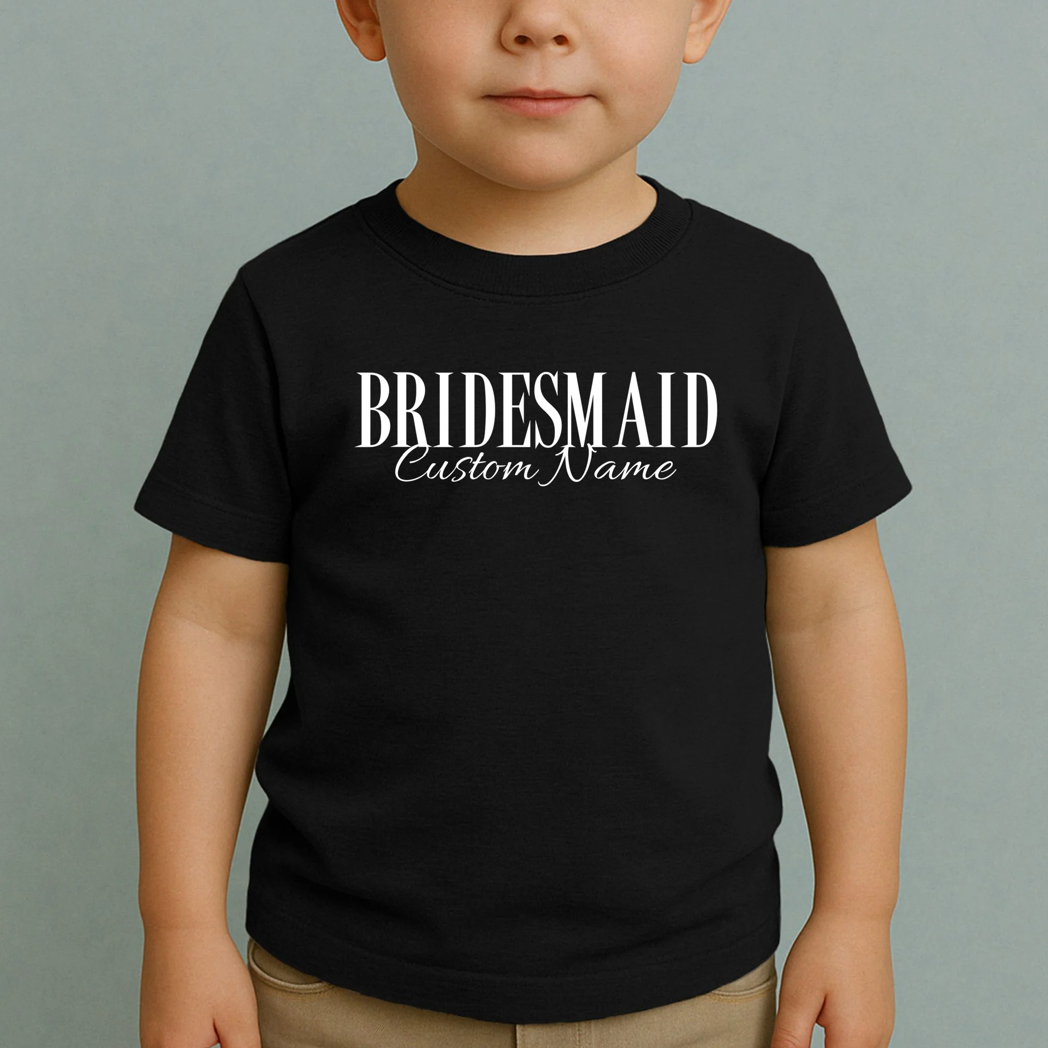 Bridesmaid Custom Name Personalized Bachelorette Toddler T-Shirt - Front 1