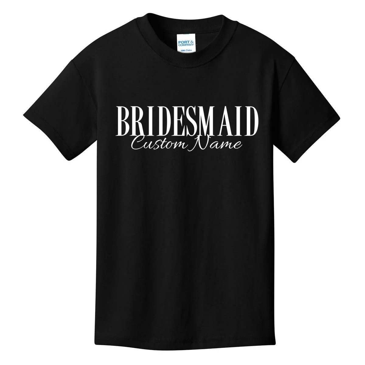 Bridesmaid Custom Name Personalized Bachelorette Kids T-Shirt - Front