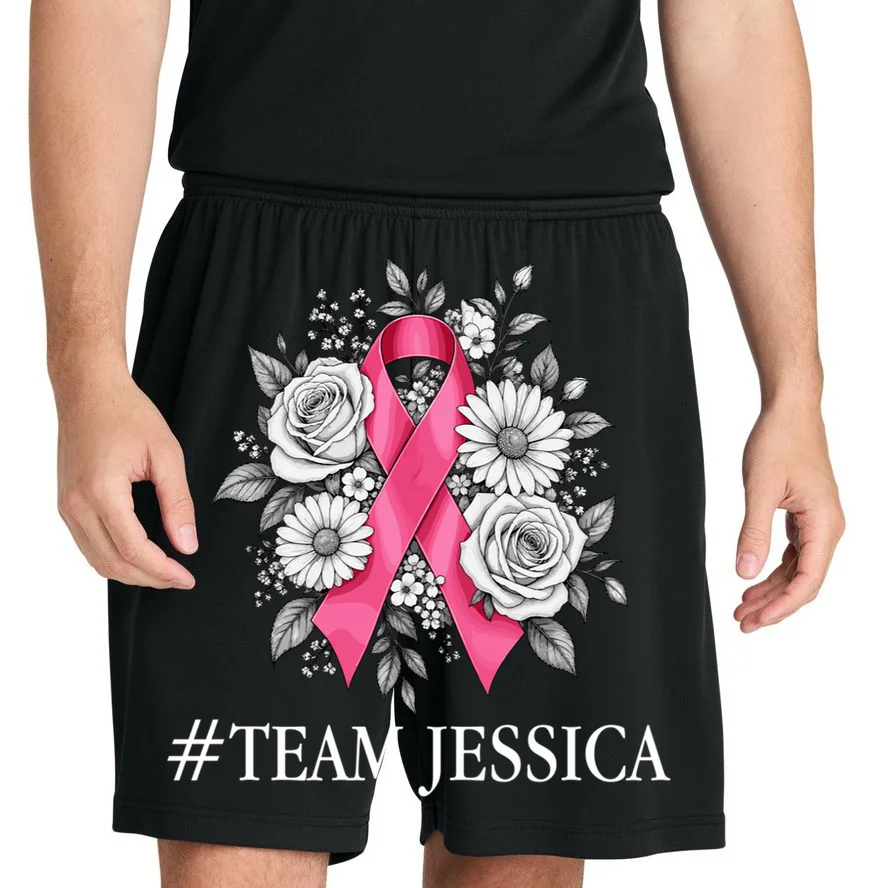 Personalized Breast Cancer Support with Pink Ribbon Awareness Men's Shorts - Front 1