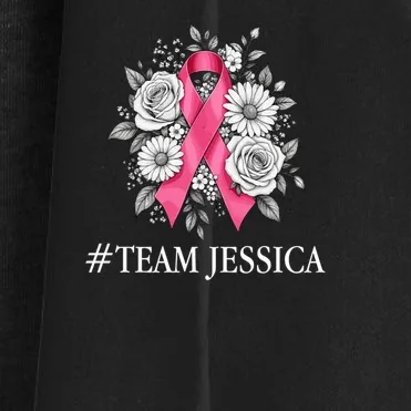 Personalized Breast Cancer Support with Pink Ribbon Awareness Women's Cardigan - Front - Close-up