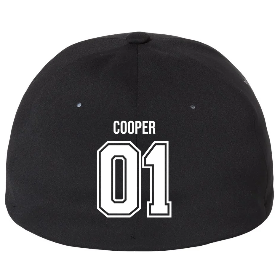 Bowling Club – Vintage Bowling Emblem Custom Team Name & Number Flexfit Men's Snapback Hat - Back - Close-up
