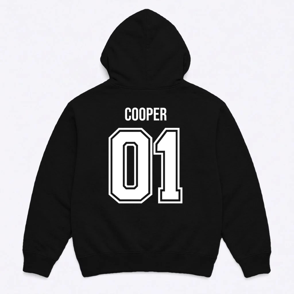 Bowling Club – Vintage Bowling Emblem Custom Team Name & Number Men's Hoodie - Back