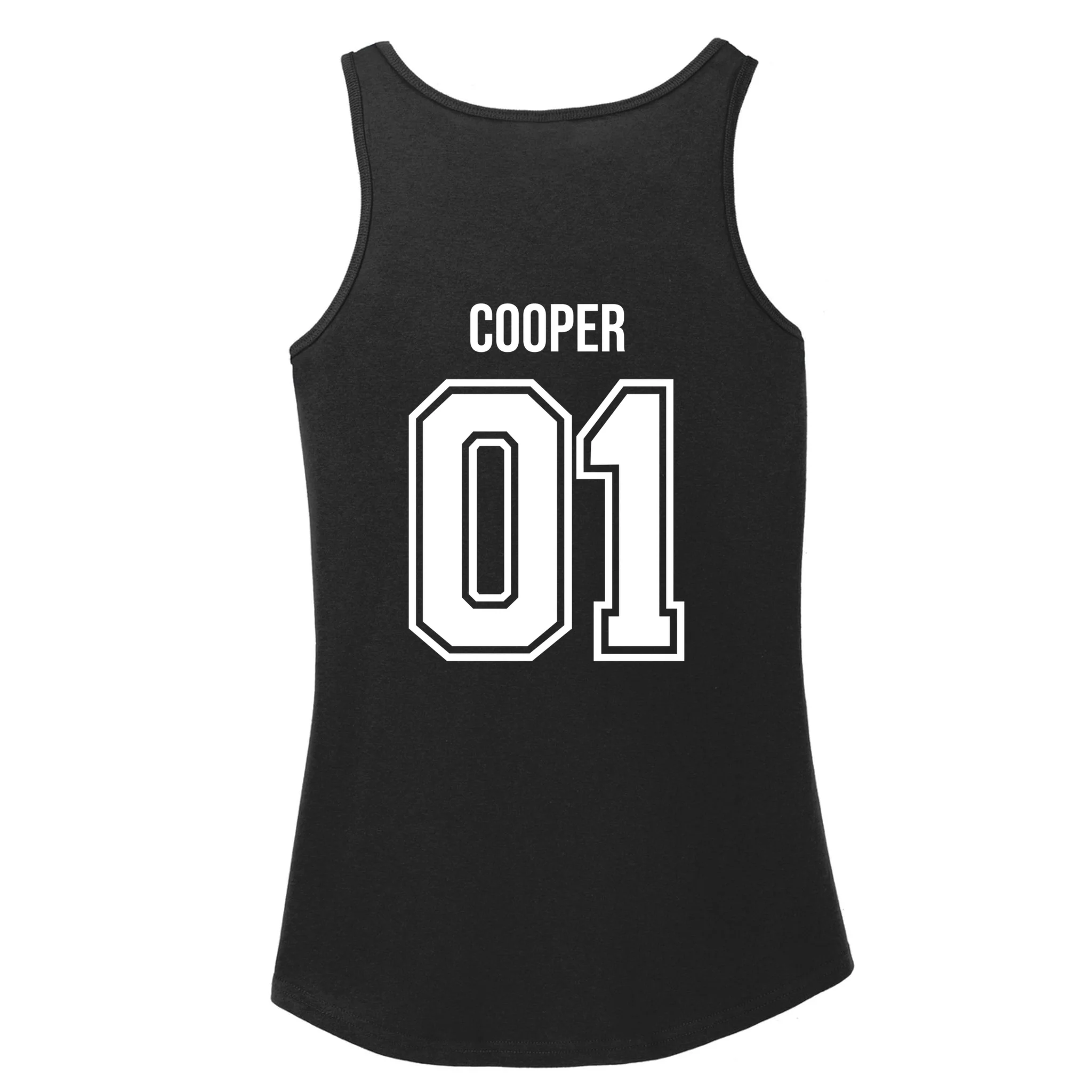 Bowling Club – Vintage Bowling Emblem Custom Team Name & Number Women's Tank Top - Back