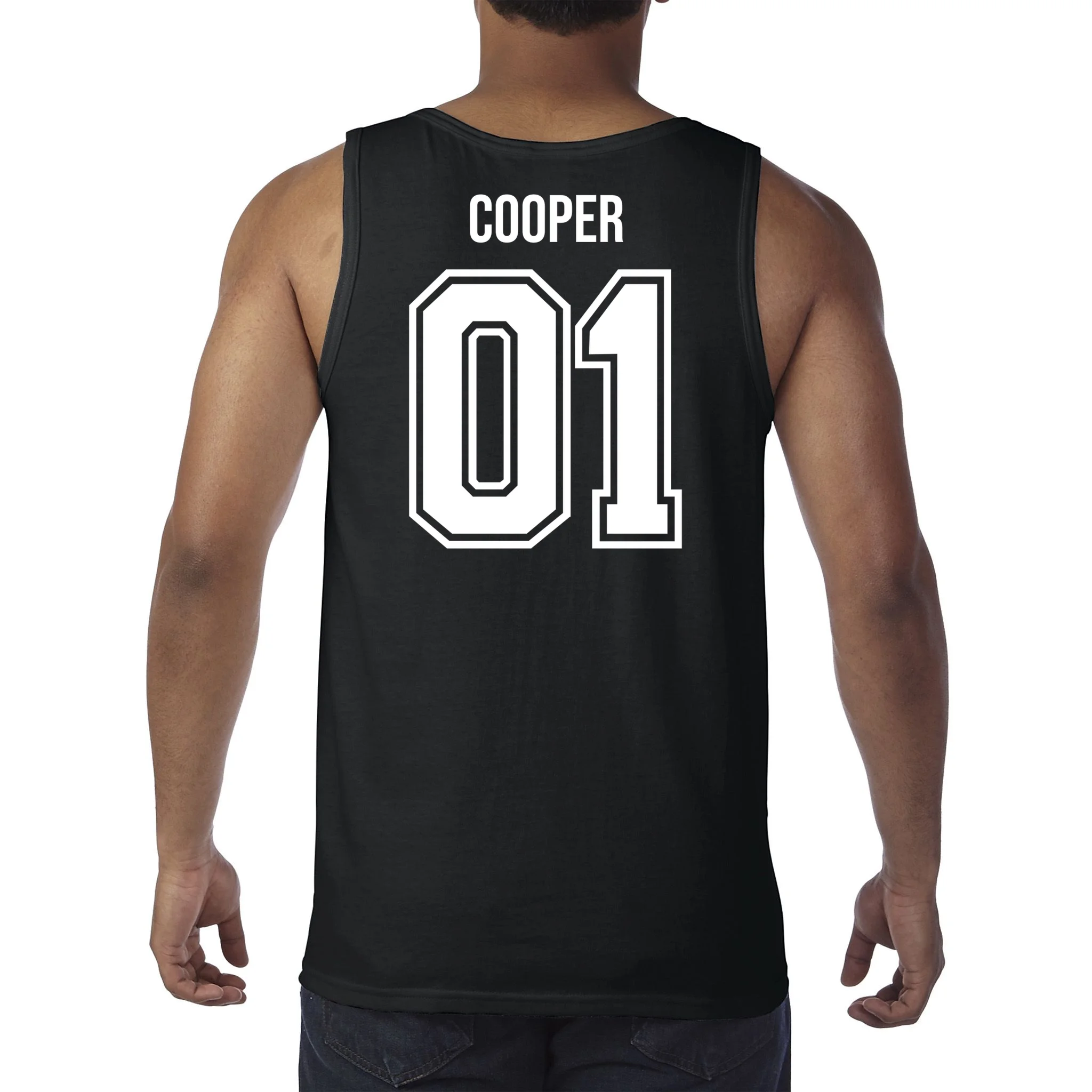 Bowling Club – Vintage Bowling Emblem Custom Team Name & Number Men's Tank Top - Back
