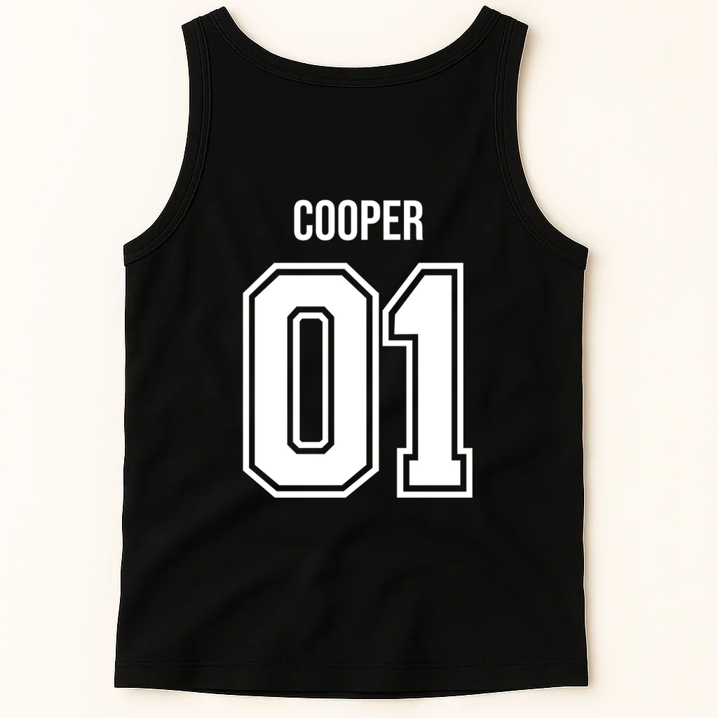 Bowling Club – Vintage Bowling Emblem Custom Team Name & Number Men's Tank Top - Back 1