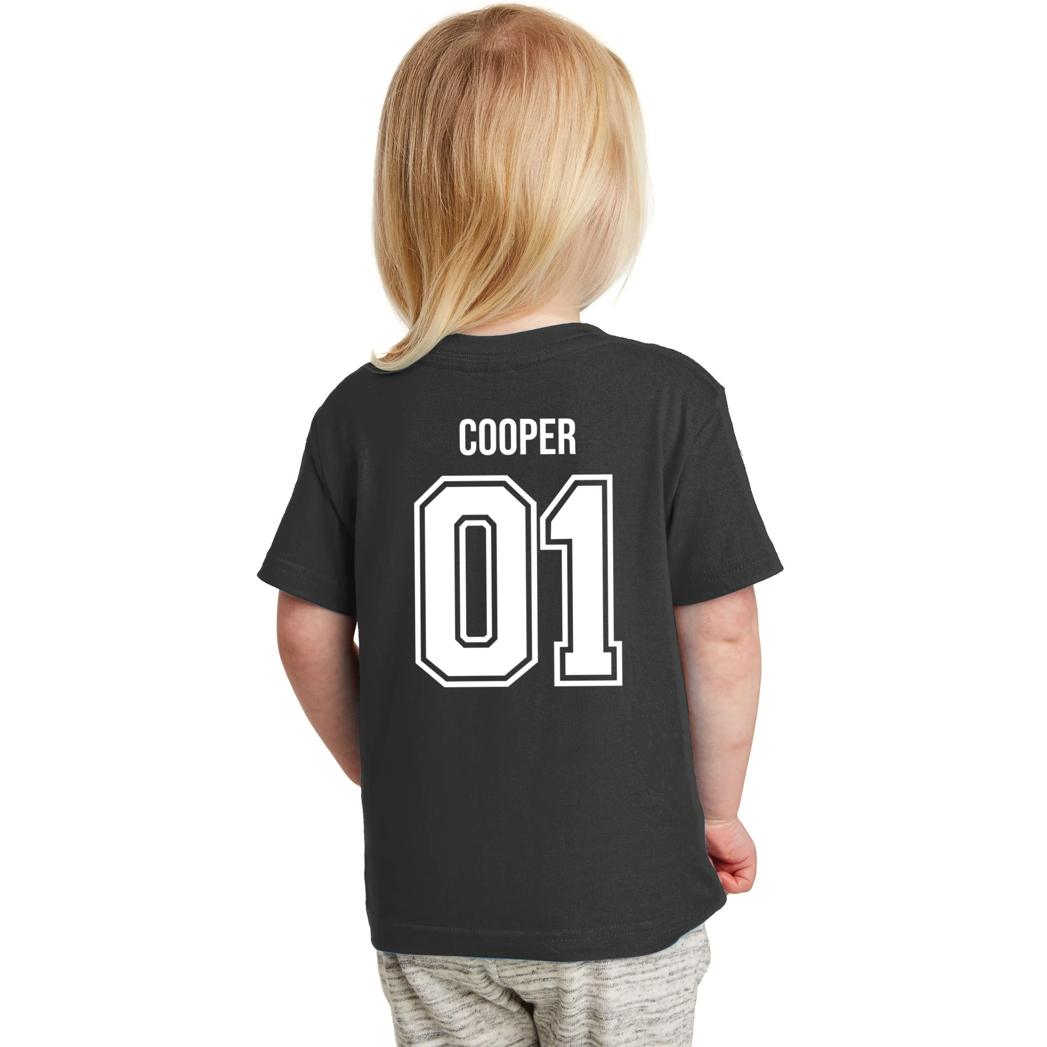 Bowling Club – Vintage Bowling Emblem Custom Team Name & Number Toddler T-Shirt - Back