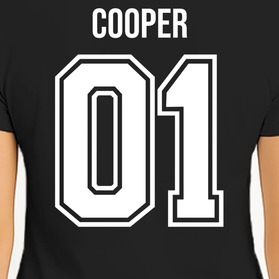 Bowling Club – Vintage Bowling Emblem Custom Team Name & Number Women's T-Shirt - Back - Close-up
