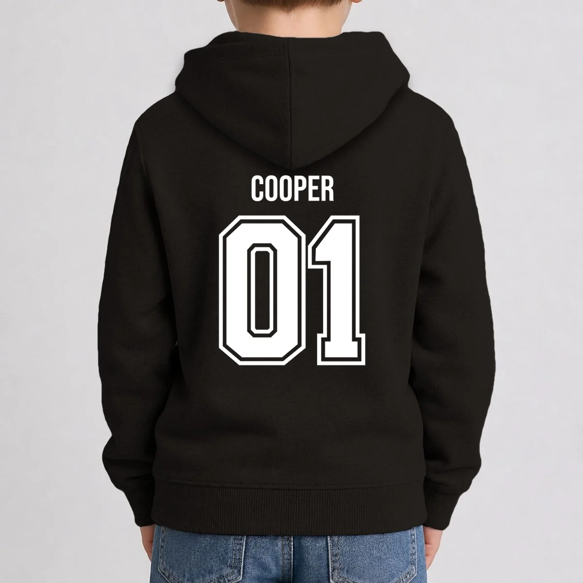 Bowling Club – Vintage Bowling Emblem Custom Team Name & Number Kids Hoodie - Back 1