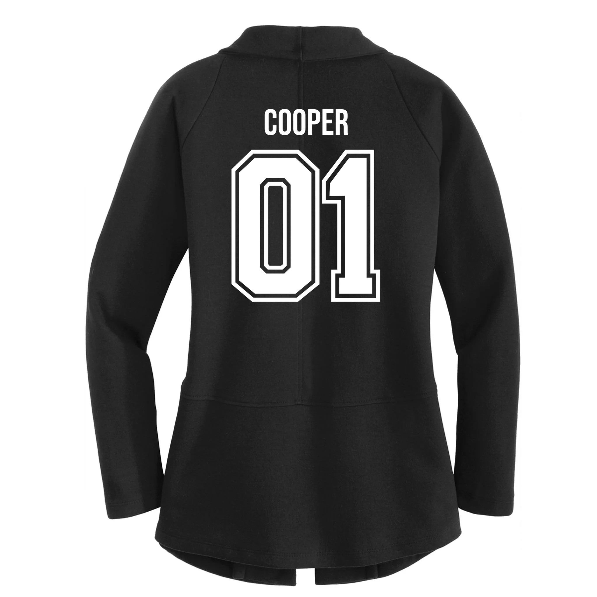 Bowling Club – Vintage Bowling Emblem Custom Team Name & Number Women's Cardigan - Back