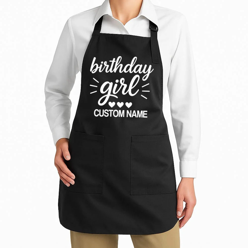 birthday girl Cute Customizable Birthday Gift Apron - Front 1
