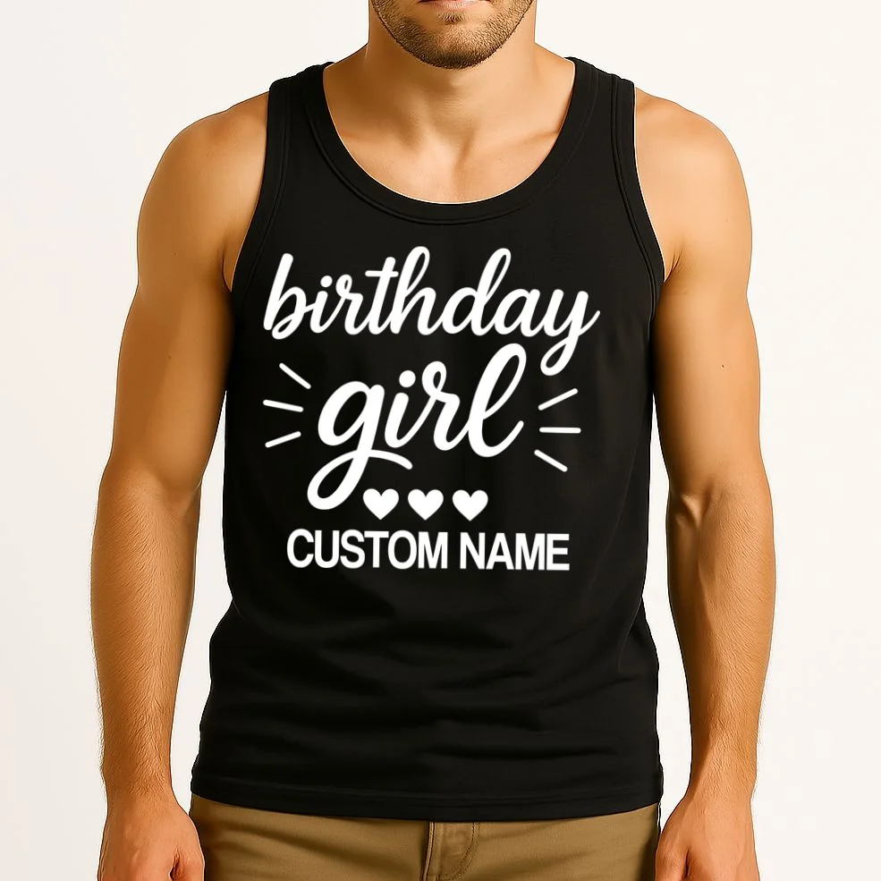 birthday girl Cute Customizable Birthday Gift Men's Tank Top - Front 2