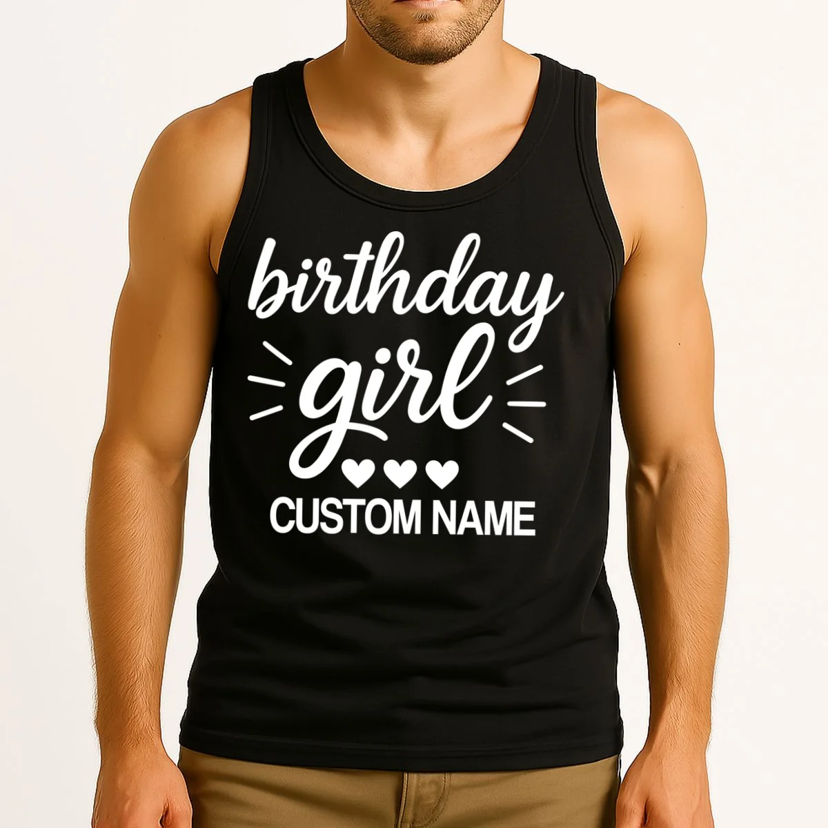 birthday girl Cute Customizable Birthday Gift Men's Tank Top - Front 2