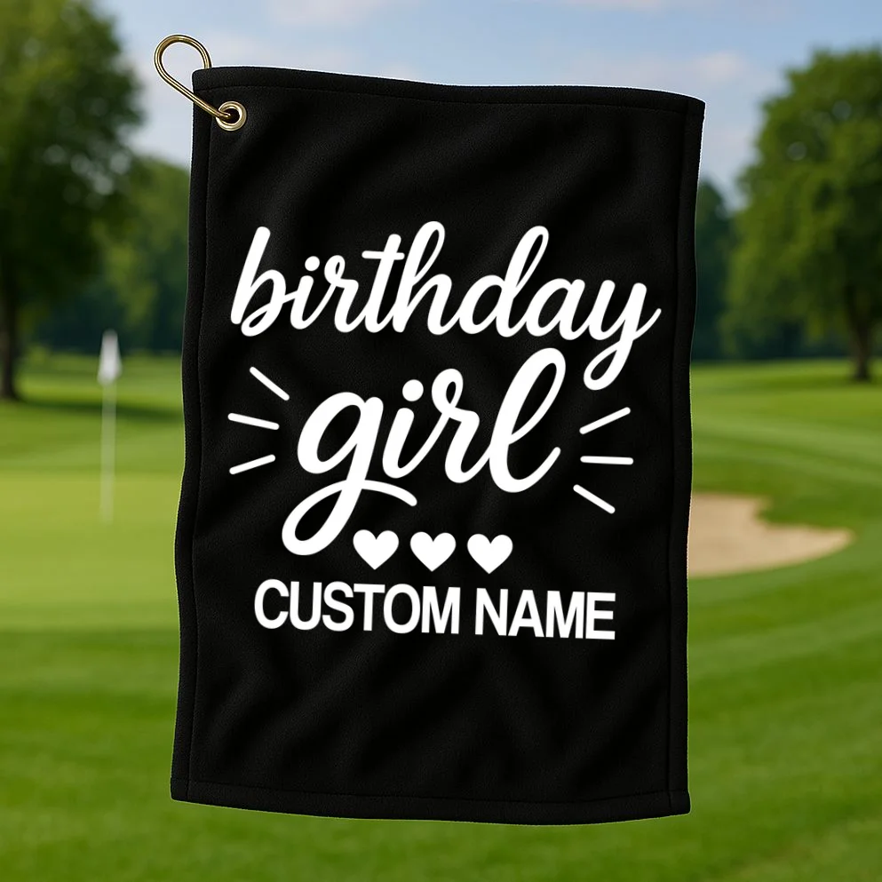 birthday girl Cute Customizable Birthday Gift Golf Towel - Front 1
