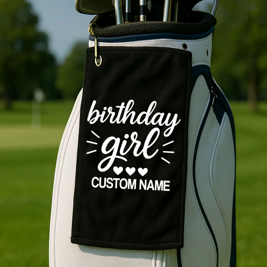 birthday girl Cute Customizable Birthday Gift Golf Towel - Front 2