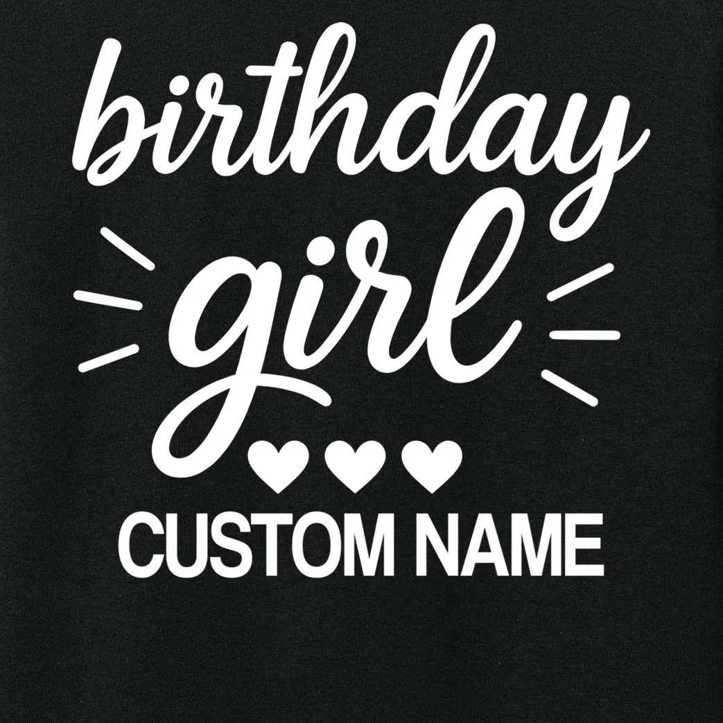 birthday girl Cute Customizable Birthday Gift Kids Long Sleeve Pajamas - Front - Close-up
