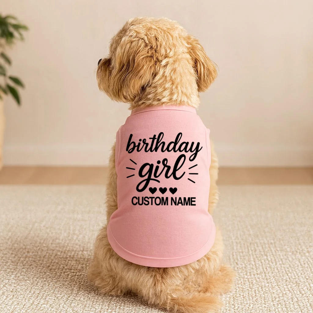 birthday girl Cute Customizable Birthday Gift Doggie Tank - Front 1
