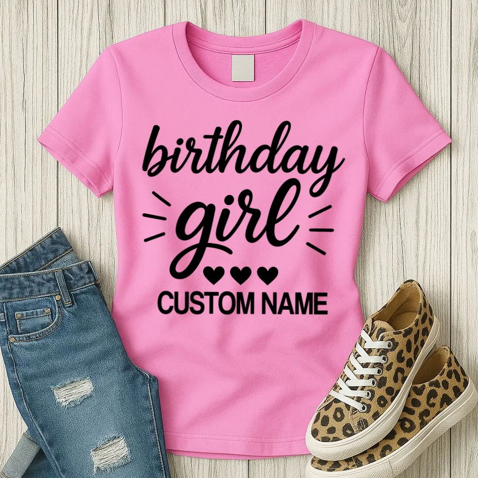 birthday girl Cute Customizable Birthday Gift Women's T-Shirt - Front 2