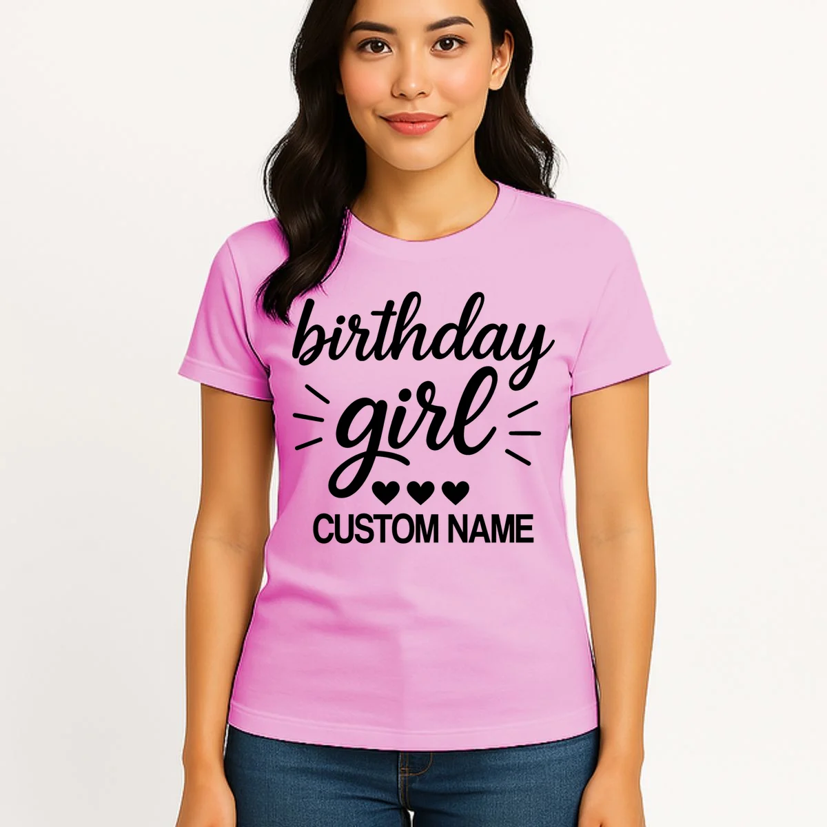 birthday girl Cute Customizable Birthday Gift Women's T-Shirt - Front 3