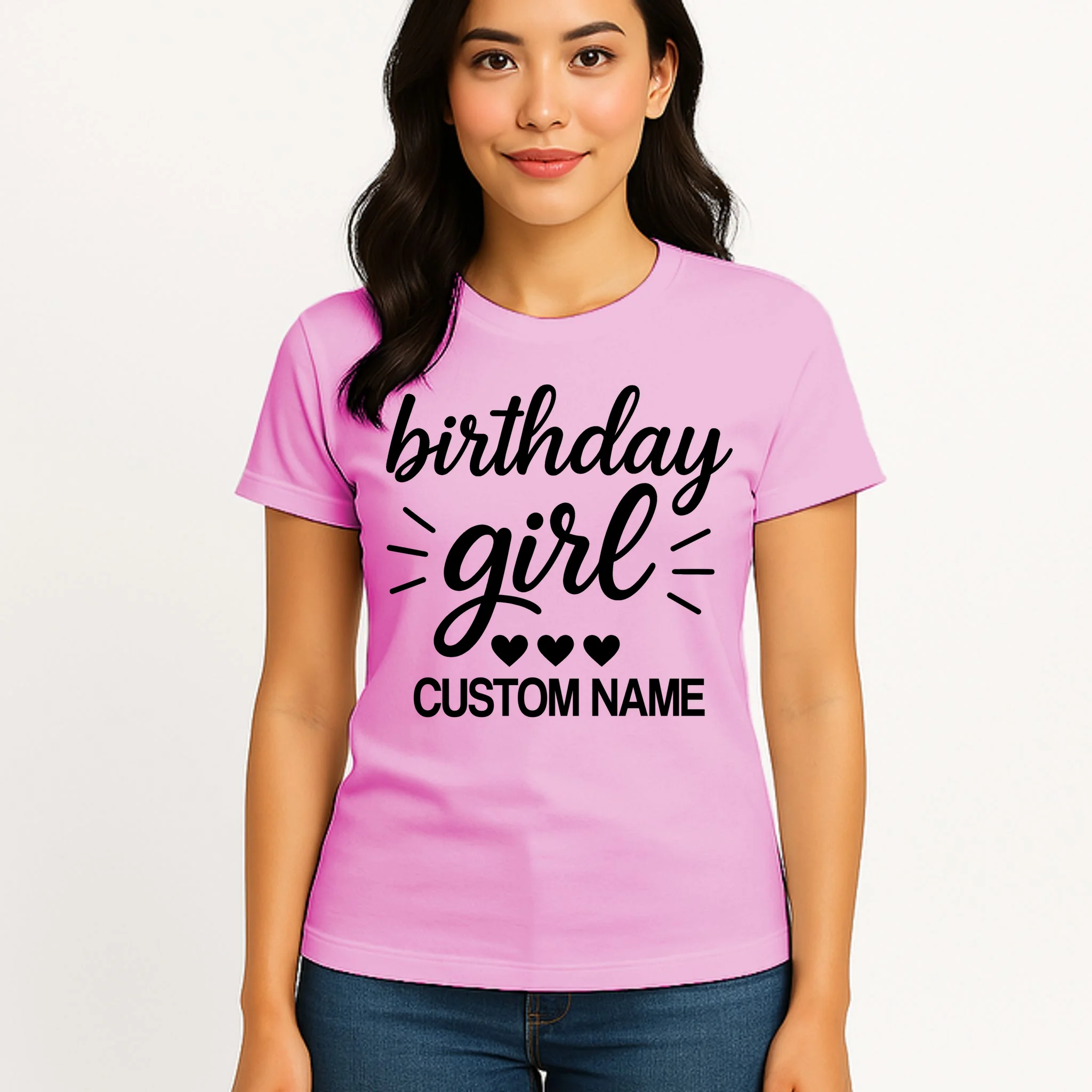 birthday girl Cute Customizable Birthday Gift Women's T-Shirt - Front 3