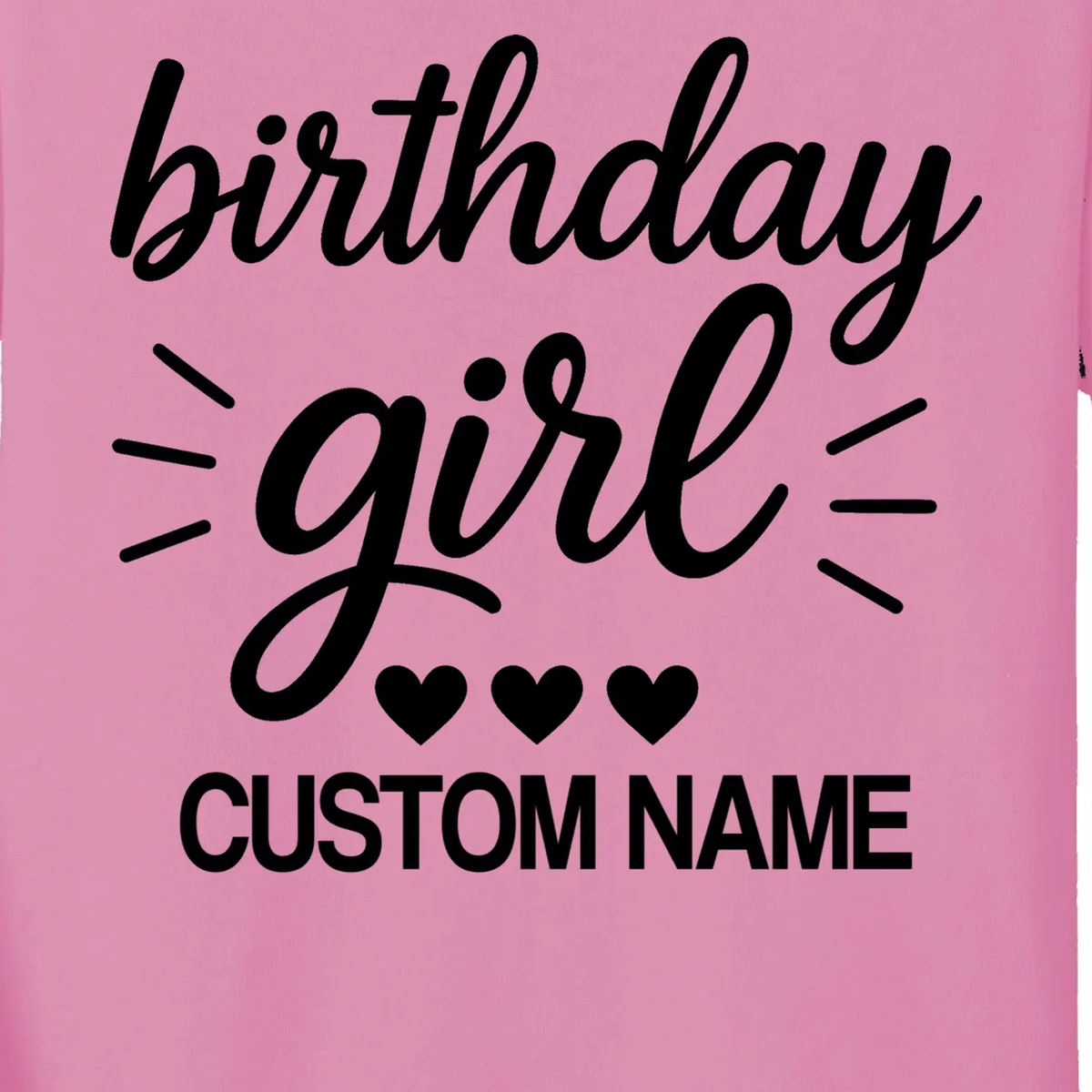 birthday girl Cute Customizable Birthday Gift Kids Long Sleeve Shirt - Front - Close-up